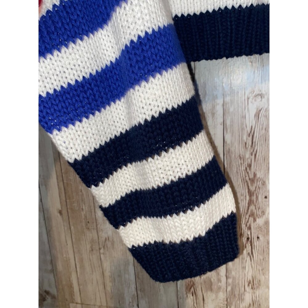 Women's Harper Colorful Striped Rainbow Slouchy Long Sleeve Knit Sweater Medium - Picture 3 of 9